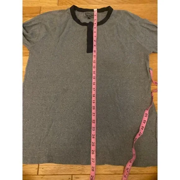 Levi's men's grey cotton knit long sleeve 1/4 button crew neck t-shirt size XL - Picture 5 of 8